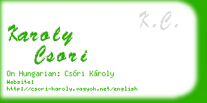 karoly csori business card