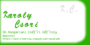 karoly csori business card